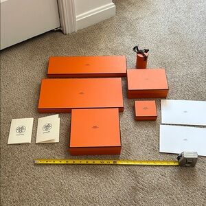 Hermès Orange Gift Box Set - 6 boxes, 1 ribbon, tissue and 4 receipt envelopes